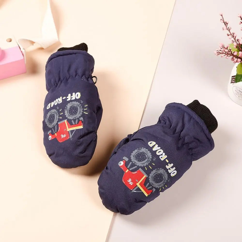 Kids' Snowman Snow Mittens with Anti-Loss Buckle (Ages 2–5)