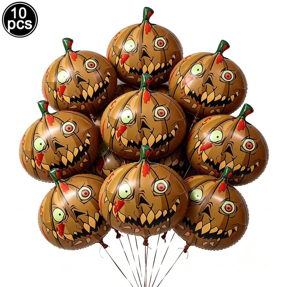 Halloween Standing Foil Balloons – Haunted House, Skull, Witch & Coffin Mylar Decorations