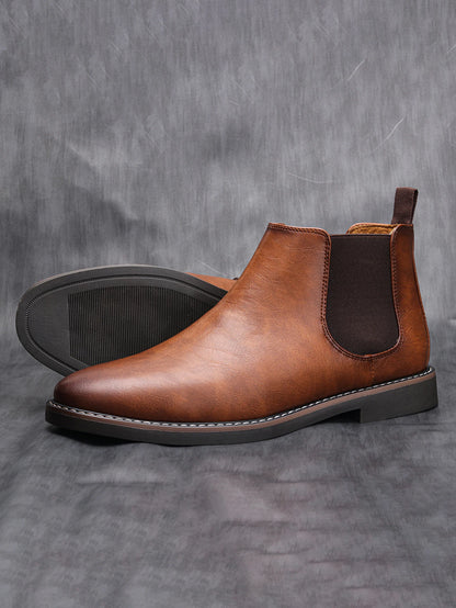 Herren-Chelsea-Boots im Slip-on-Stil mit eckiger Zehenpartie