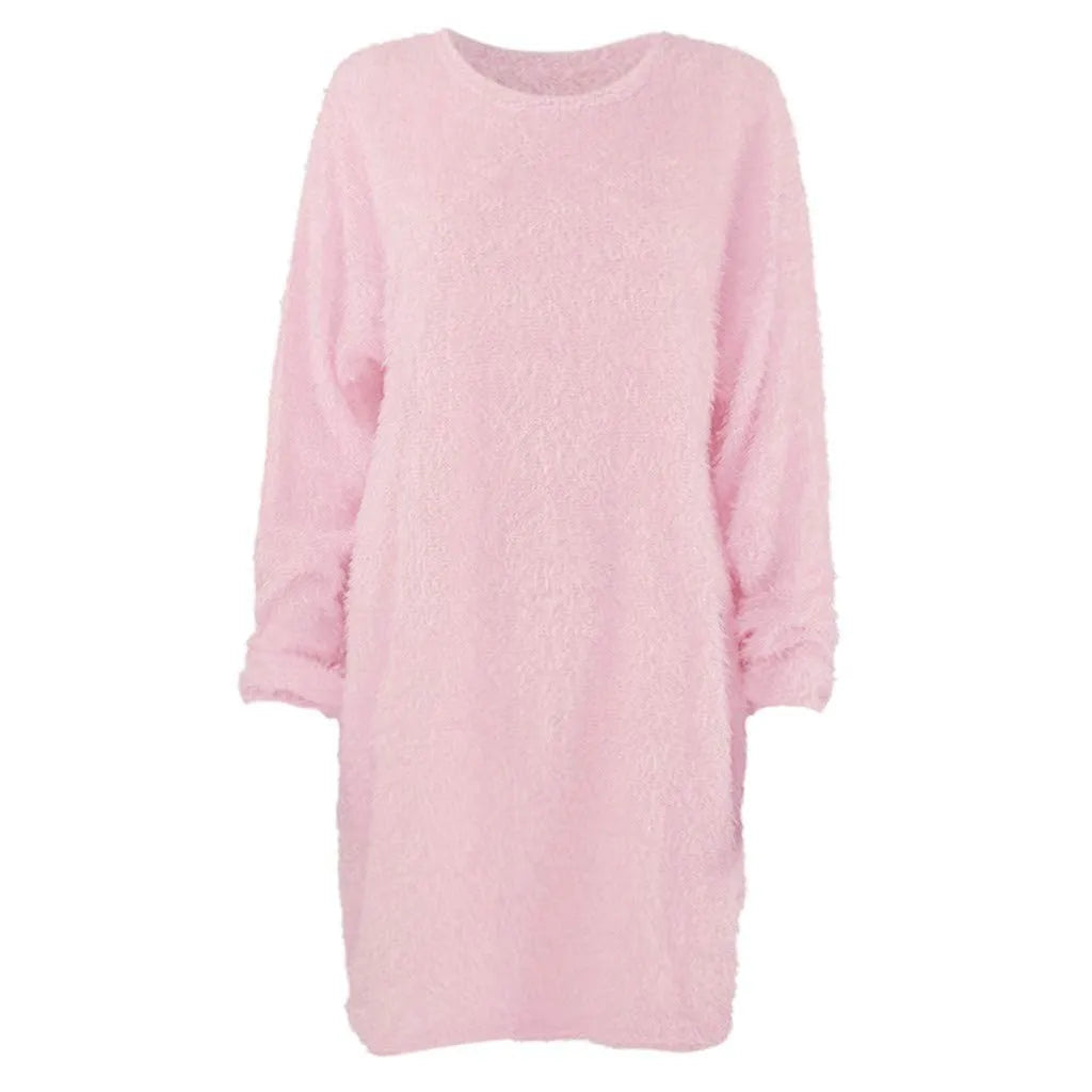 Women's Crewneck Knee-Length Sweater Dress