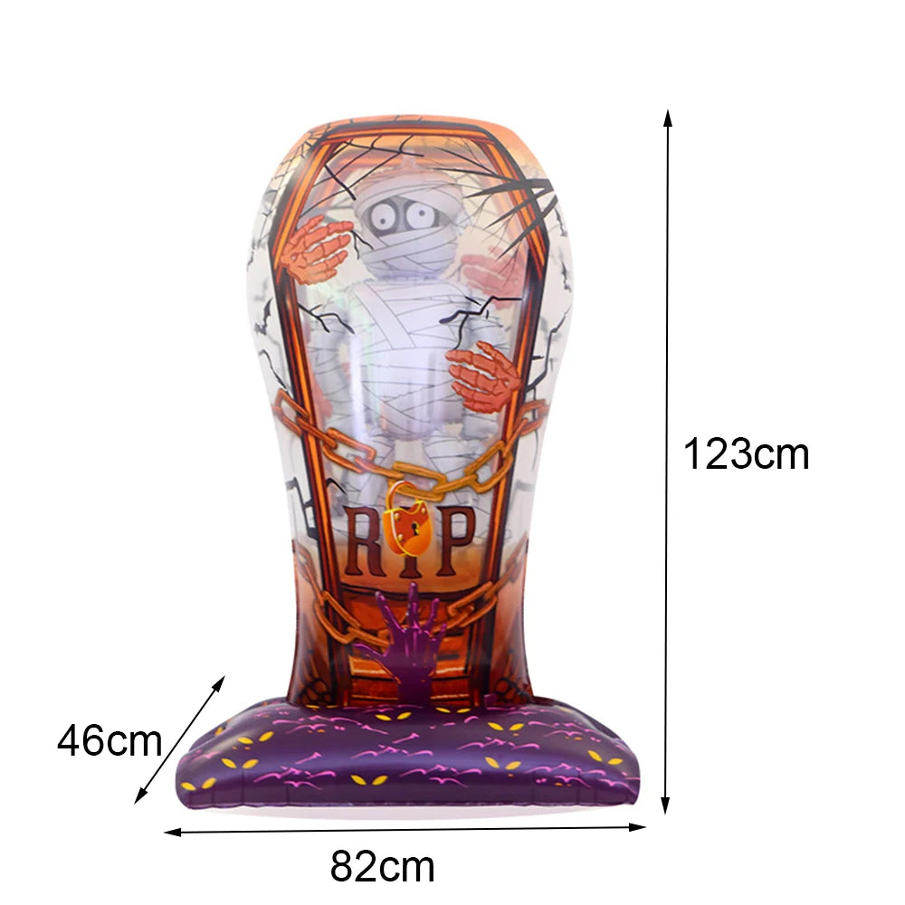 Halloween Standing Foil Balloons – Haunted House, Skull, Witch & Coffin Mylar Decorations
