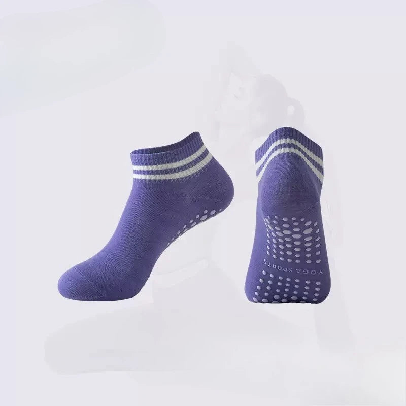 Grip Socks for Women, Non Slip Pilates Yoga Socks with Double Stripes Non Slip Socks for Workout, Ballet, Athletic