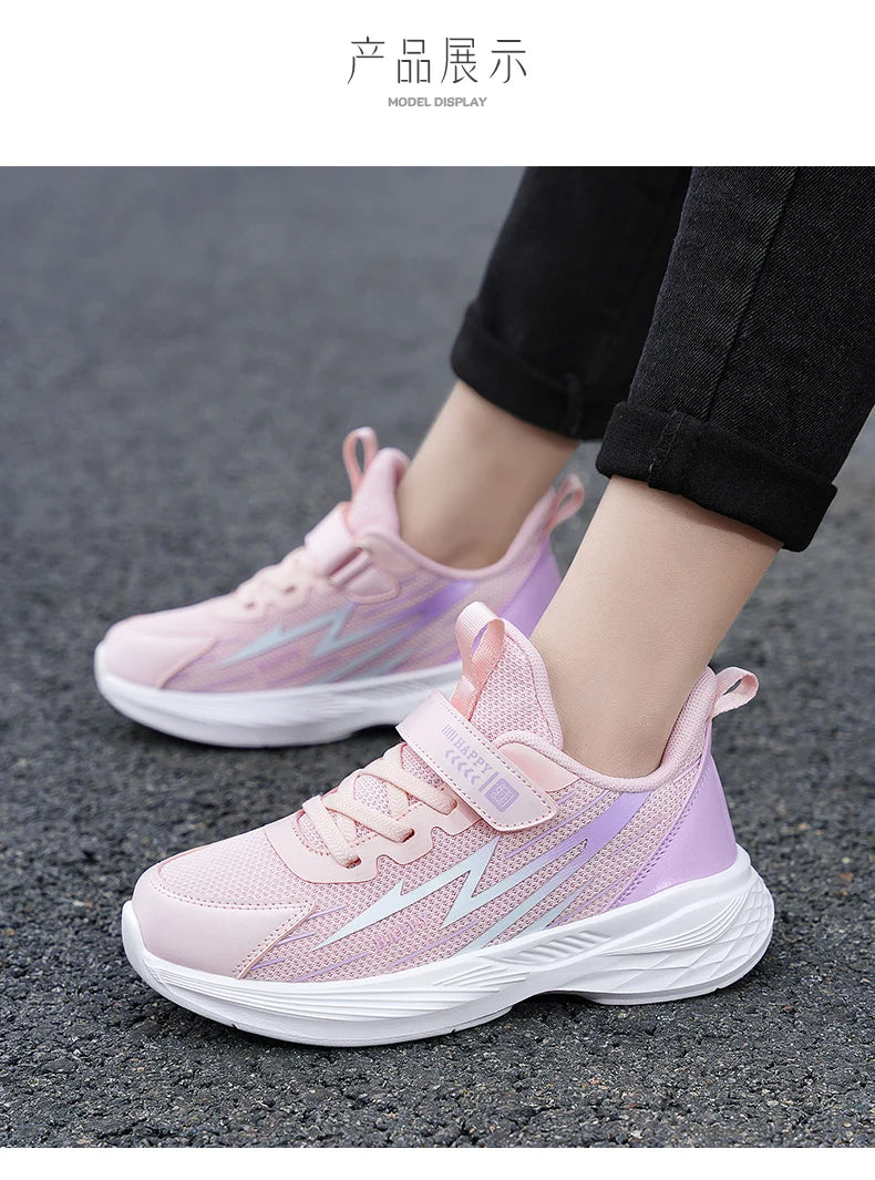 Cute Girls Casual Shoes White Mesh Sneakers Student Kids Summer Sock Footwear Fashion Children Sport Shoes Tenis Running Autumn