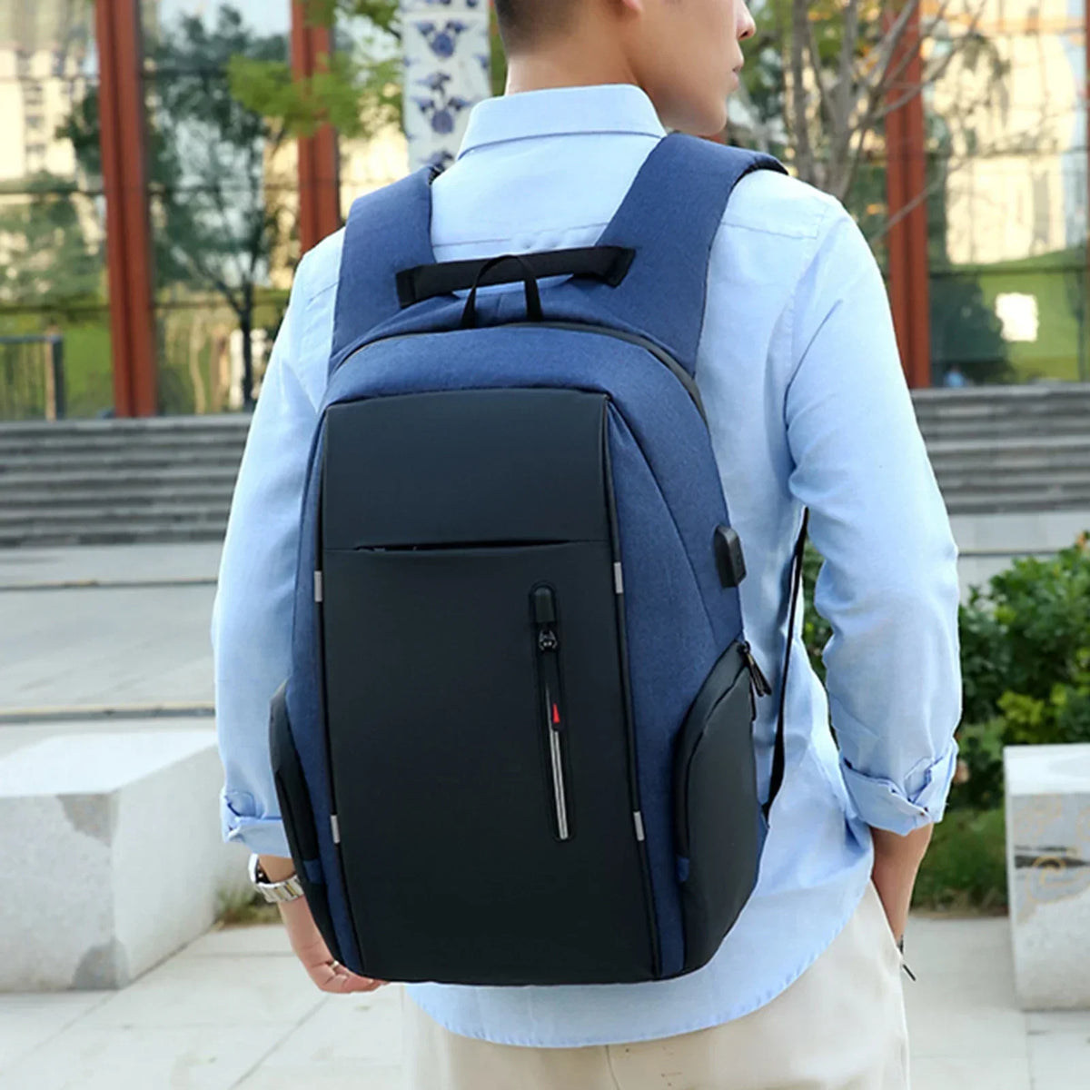 17" Laptop Backpack with USB Charging Port - Waterproof Travel Bag for Men & Women