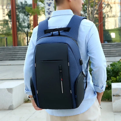Mochila para portátil de 17" con puerto de carga USB - Bolsa de viaje impermeable para hombre y mujer
