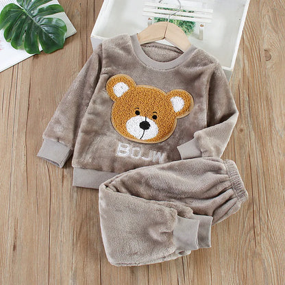 Kids' Flannel Fleece Pajama Set – Warm Toddler Sleepwear, 9 Months–6T