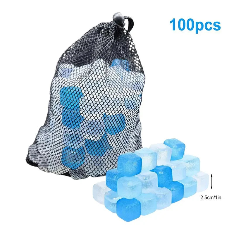 24/50/100pcs Ice Cubes Reusable Cooling Reusable Iced Beverage Juice Slowly Melts Ice Particles Whiskey Cocktail For Bar Parties