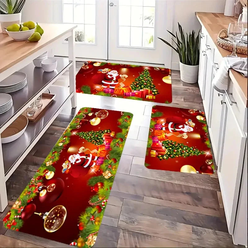 Christmas Cookie Kitchen Mat – Non-Slip, Washable
