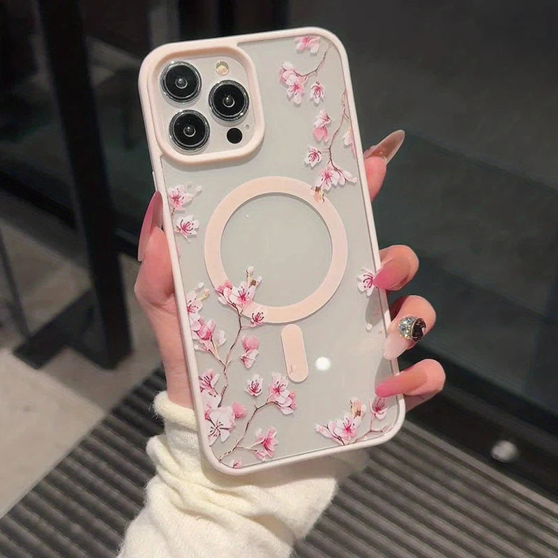 Pink Cherry Floral iPhone Case