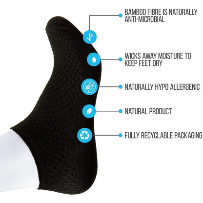 Men's Bamboo Low-Cut Socks – 5 Pairs, Soft & Breathable