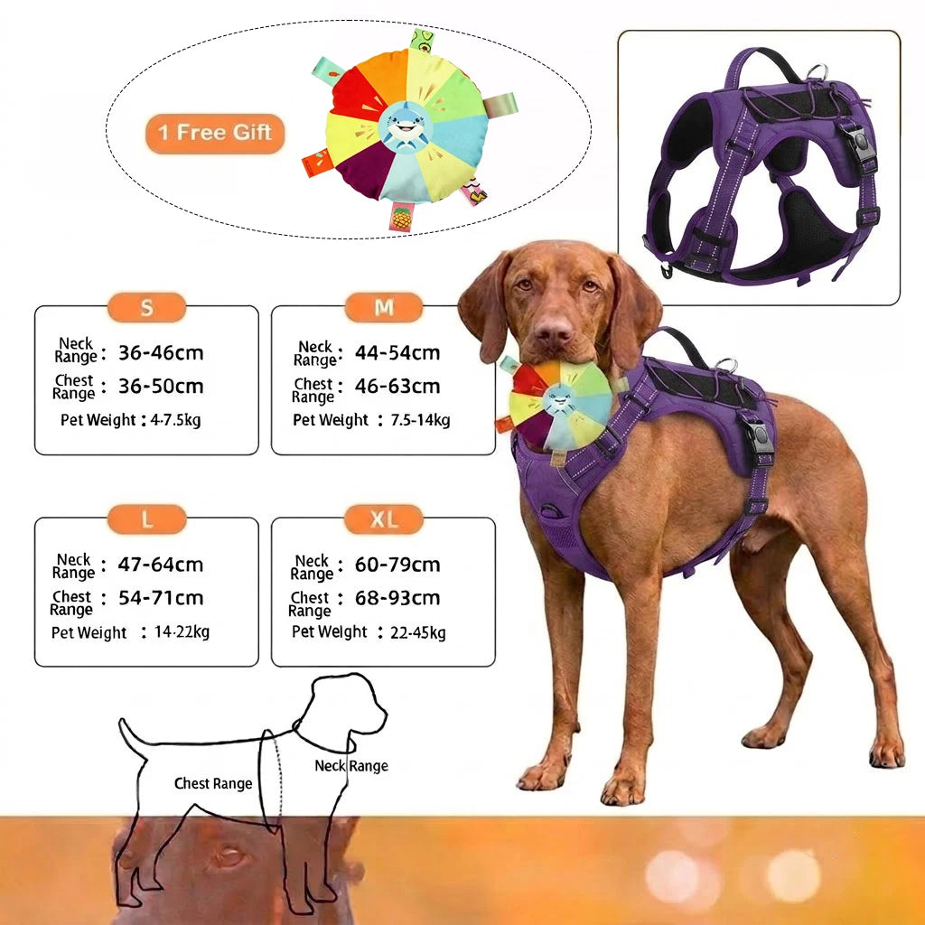 New Reflective Tactical Dog Harness No Pull Adjustable Vest Explosion Proof Durable Pet Chest Strap For Small Medium Large Dogs