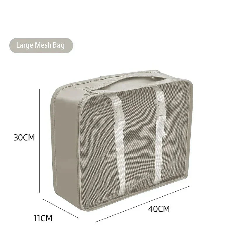 7/8/9/10 Pcs Set Travel Organizer Storage Bags Suitcase Packing Cubes Cases Portable Wardrobe Luggage Clothes Shoe Pouch Fold