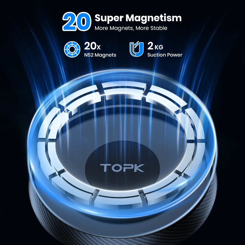 TOPK Magnetic Car Phone Mount – MagSafe-Compatible Air Vent Holder