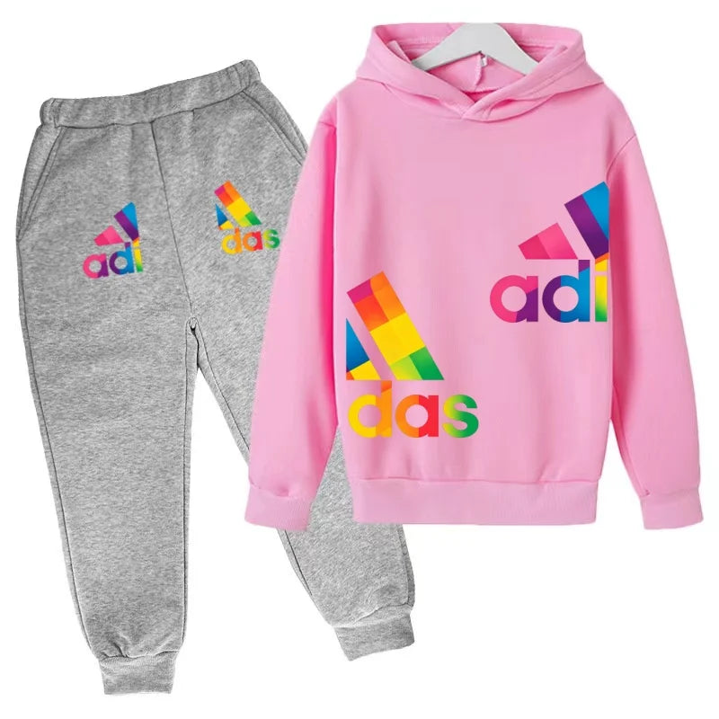 Kids' Printed Sweatshirt & Pants Set - 2-Piece Casual Sports Outfit, Ages 3-12