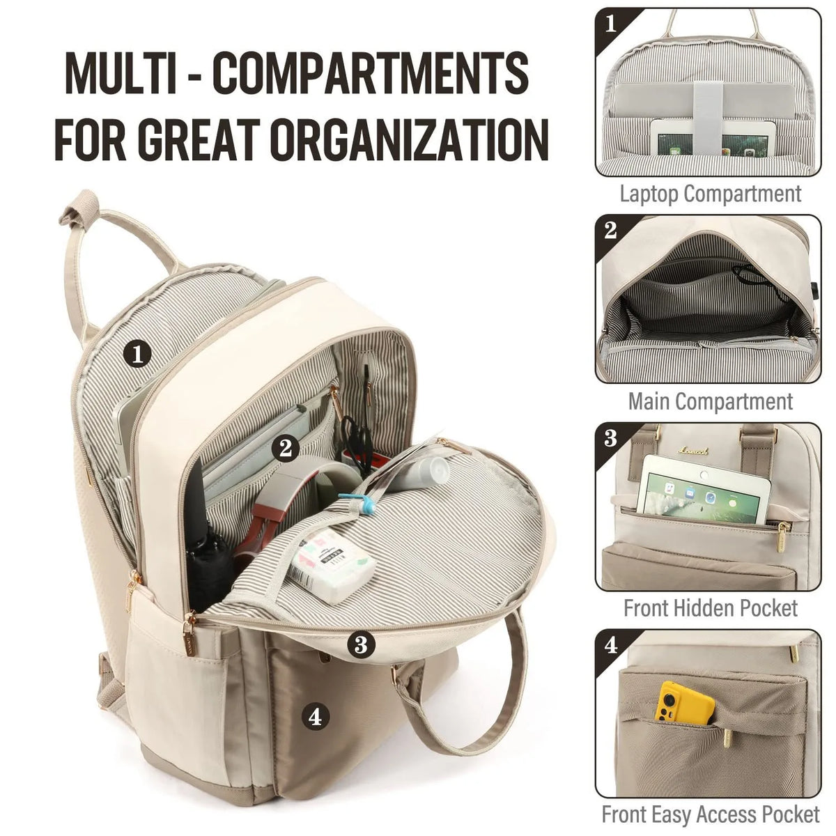 14"-15" Laptop Backpack with USB Charging Port - Tear-Resistant Business Daypack