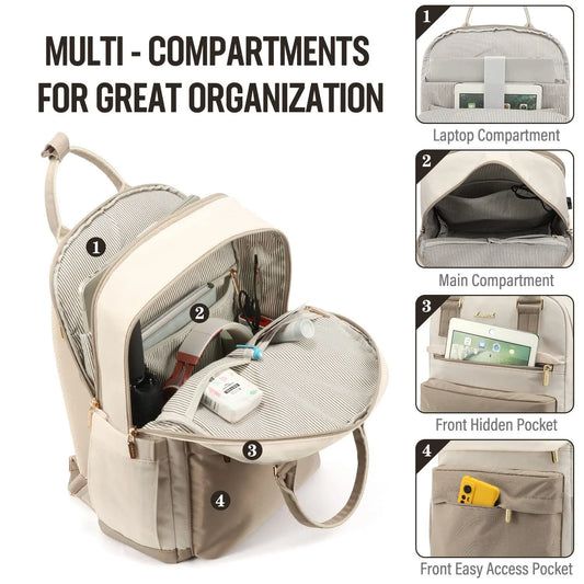 14"-15" Laptop Backpack with USB Charging Port - Tear-Resistant Business Daypack