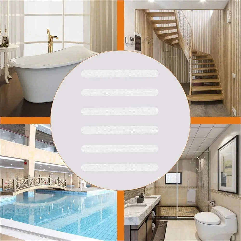 Non-Slip Bath & Shower Stickers with Scraper, 24-Piece Set