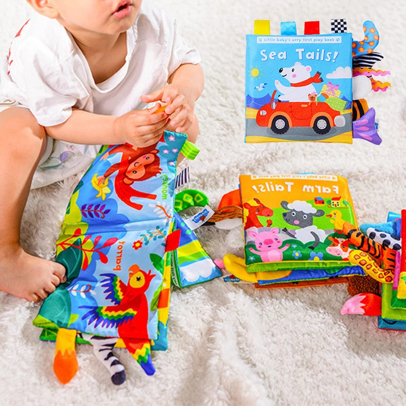 Baby Soft Cloth Book – Crinkle Sensory Book for 0–12 Months