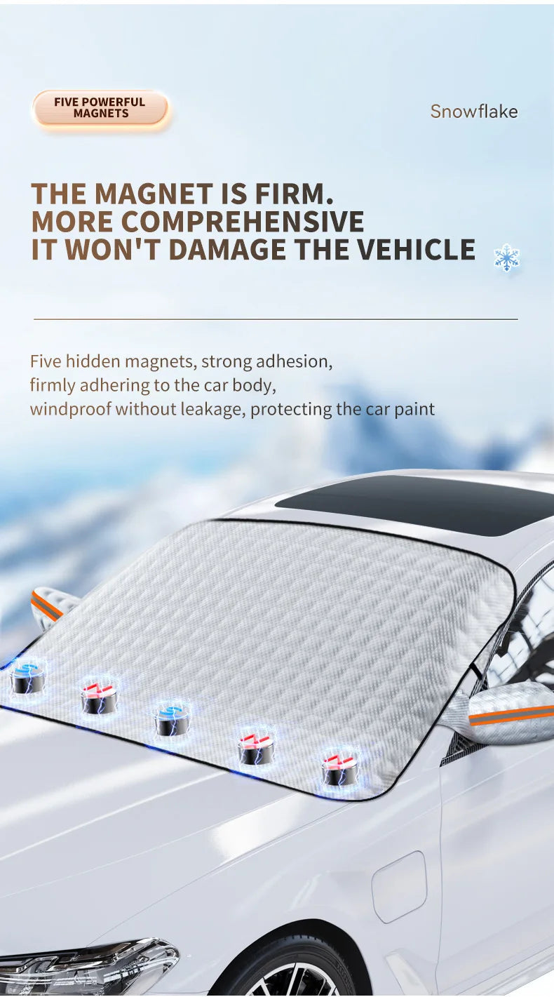 Windshield Snow & Frost Cover – Magnetic Car Windscreen Protector