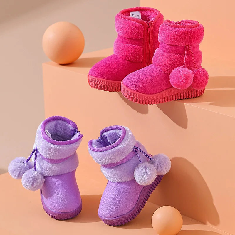 2026 New Girls Snow Boots Winter Comfortable Thick Warm Kids Boots  Thick Children Autumn Cute Boys Boots Princess Shoes
