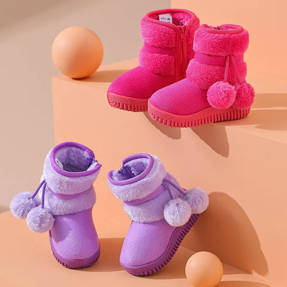 Winterstiefel für Mädchen mit Obermaterial aus Polyester und Gummisohlen