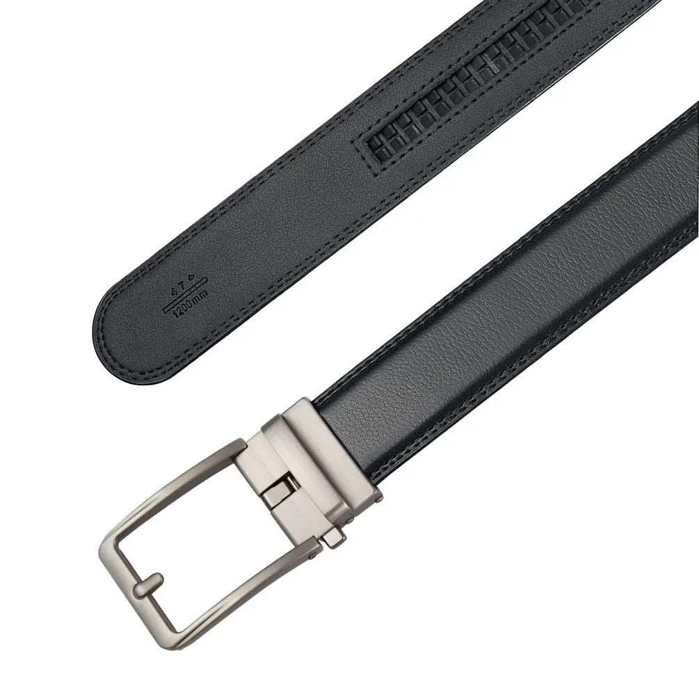 Men's Leather Click Belt – Automatic Buckle, Sizes up to 170 cm
