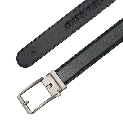Cinturón de cuero para hombre con cierre a presión – Hebilla automática, tallas hasta 170 cm
