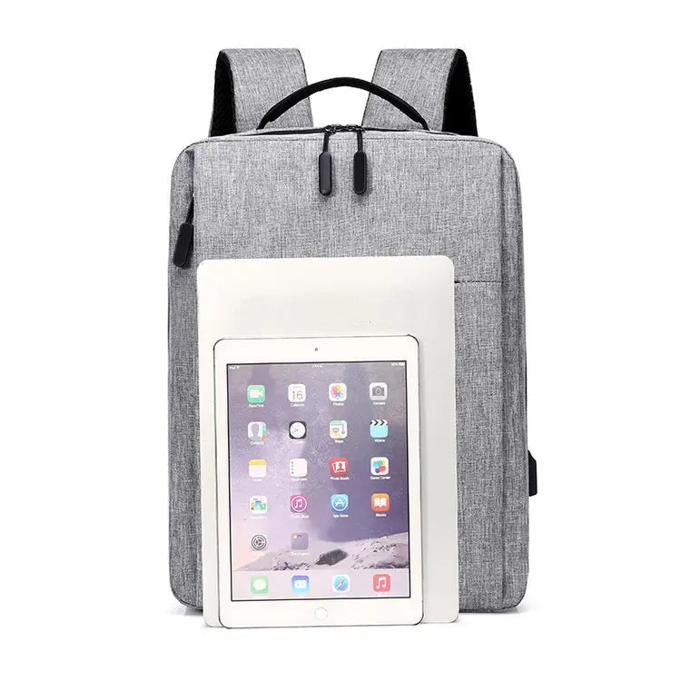 Minimalist Commuter Laptop Backpack - Solid Colour Large Capacity Business Bag