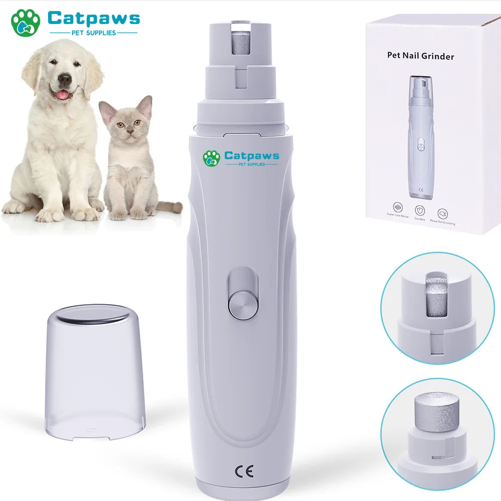 Dog Nail Grinder USB Rechargeable Electric Pet Claw Trimmer – Painless, Low Noise, 2-Speed