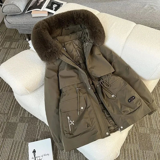OKXGNZ Women's Short Hooded Padded Parka