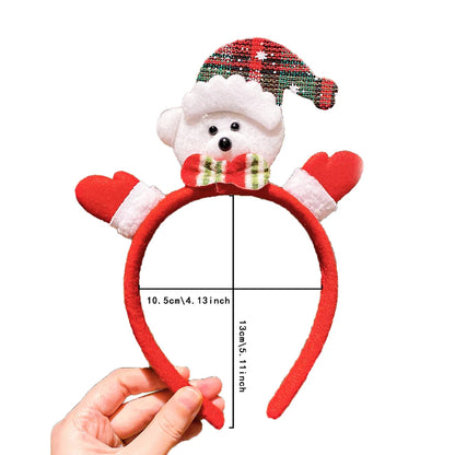 Set di 5 fasce per capelli con elementi natalizi - Design con pupazzo di neve, renna e Babbo Natale, accessori per capelli alla moda per il Capodanno per bambine