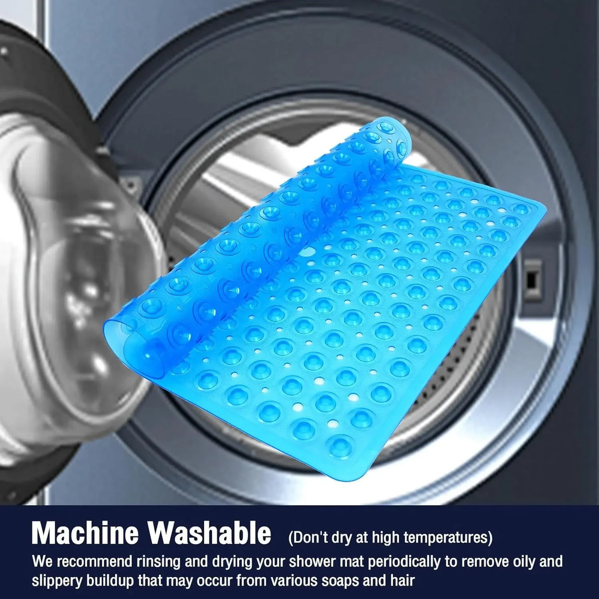 Non-Slip Shower Mat with Suction Cups, 53 x 53 cm
