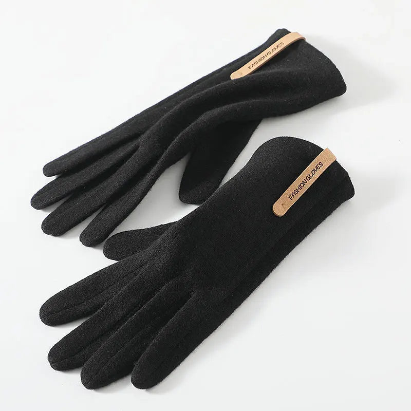 Women's Cashmere-Style Touchscreen Gloves with Bow