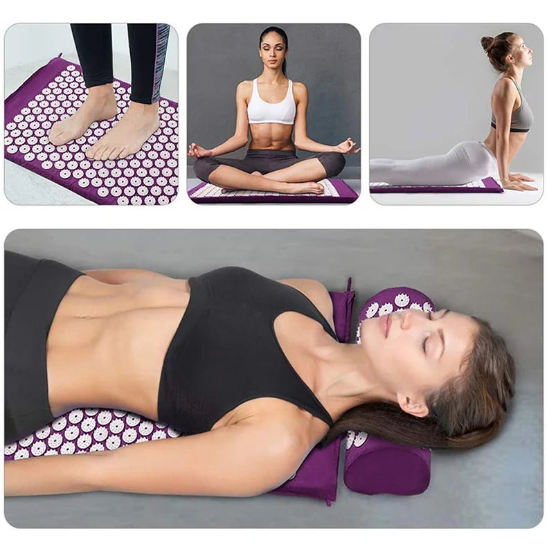 Acupressure Mat & Pillow Set – Back, Neck & Foot Massage Mat