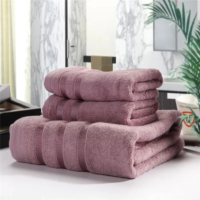 Bamboo Towel Set – 1 Bath Towel & 2 Hand Towels, 615 g