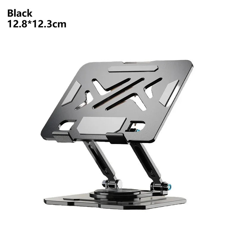 Sturdy 360° Rotation Laptop Stand Adjustable Foldable Notebook Holder Space-saving Durable Desktop Riser for 10-17 Inch Laptops
