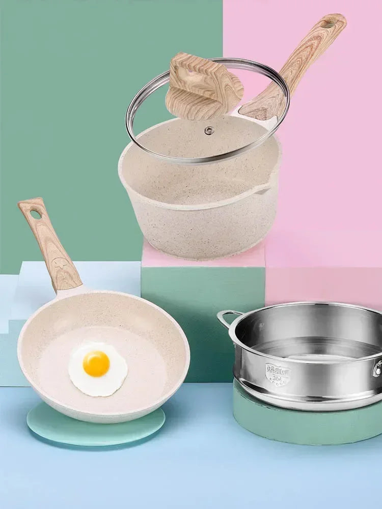 White Nonstick Aluminum Pots & Cookware Sets
