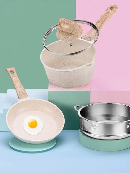 Weiße Antihaft-Aluminiumtöpfe & Kochgeschirr-Sets