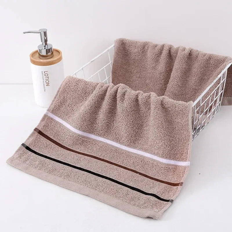 Striped Plush Cotton Towels – Single, 3 or 6 Pack