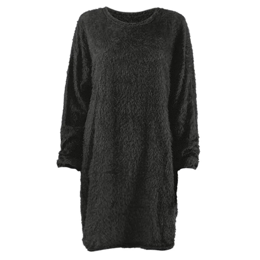 Women's Crewneck Knee-Length Sweater Dress