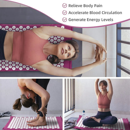 Acupressure Mat & Pillow Set – Back, Neck & Foot Massage Mat