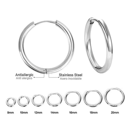 Stainless Steel Huggie Hoop Earrings – Small Gold or Silver Hoops