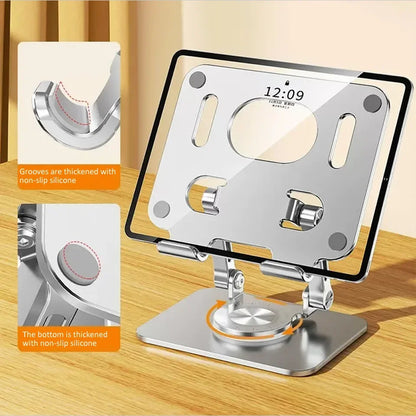 360°-Tabletständer – Verstellbare, faltbare Aluminiumhalterung für iPad Pro, Air, Mini & Smartphones