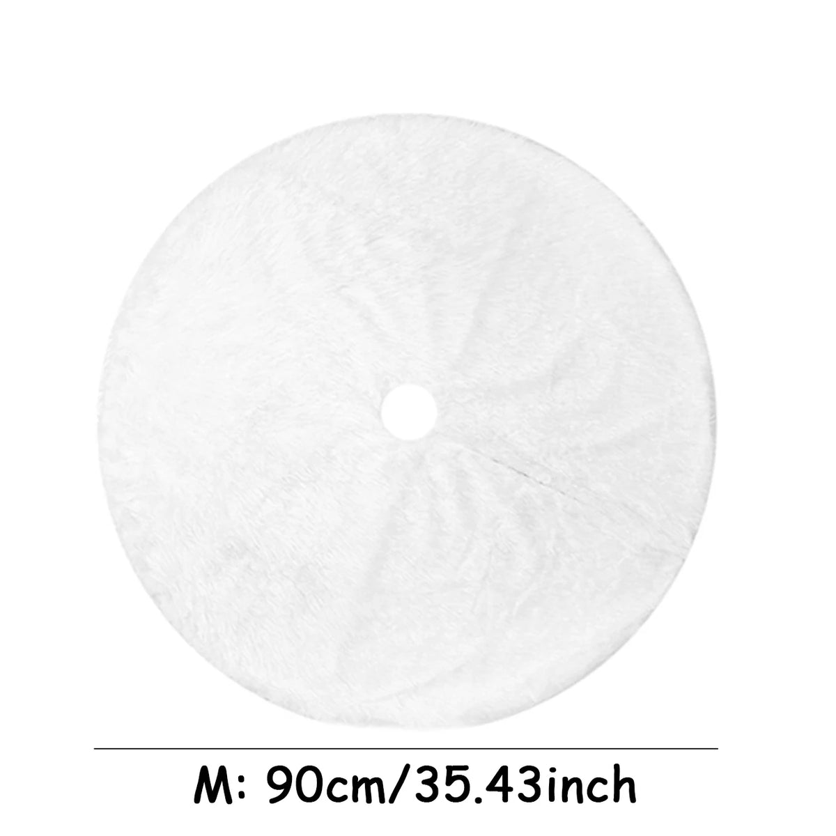 White Faux Fur Christmas Tree Skirt – Plush, 78 / 90 / 122 cm