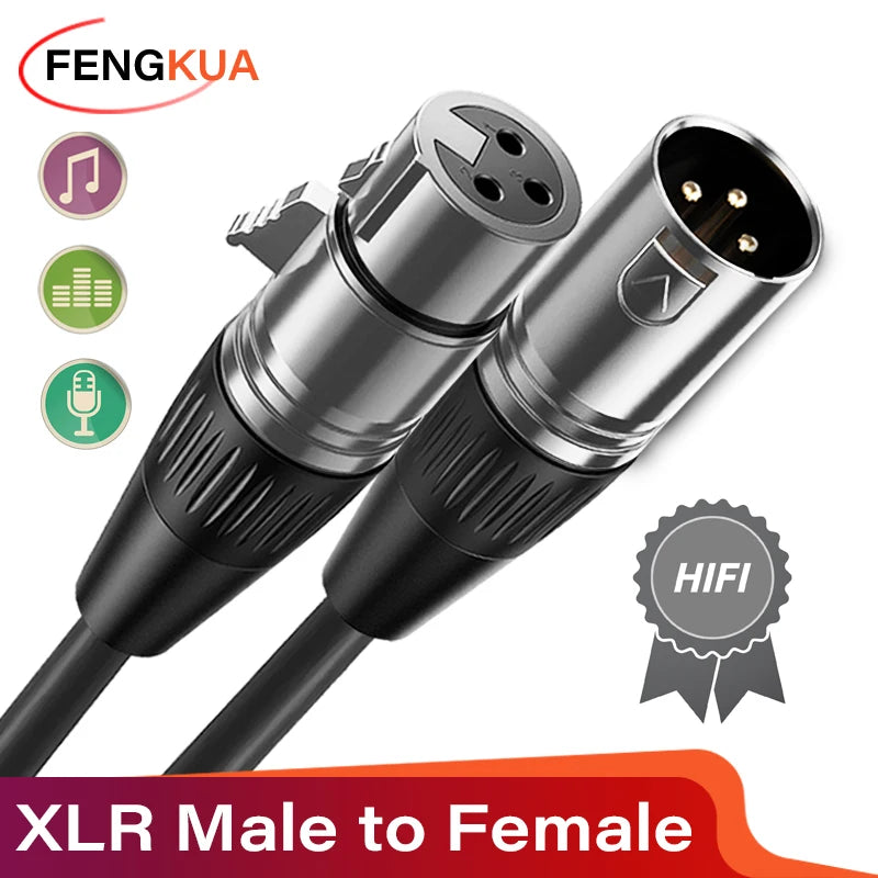 XLR Microphone Cable – Male to Female, 0.5 to 10 m