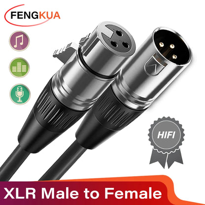 Cable para micrófono XLR – Macho a hembra, 0,5 a 10 m