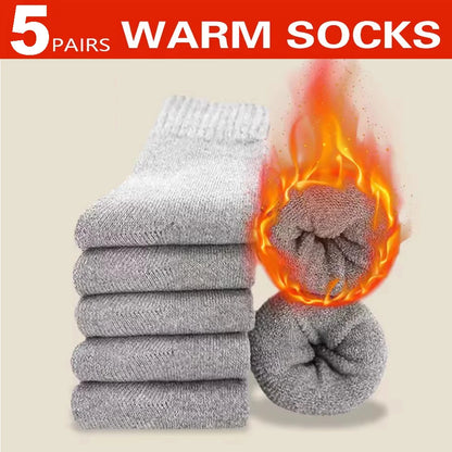 Men's Thick Winter Socks – Warm Terry-Lined Crew Socks, 3 or 5 Pairs