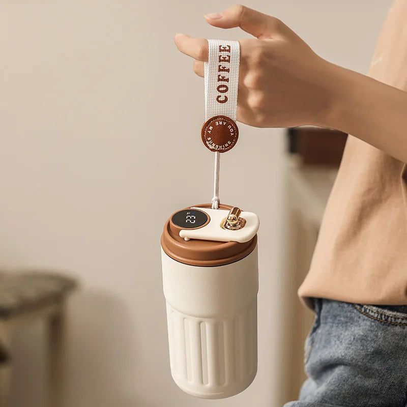 Smart Thermos Mug with Temperature Display – Stainless Steel