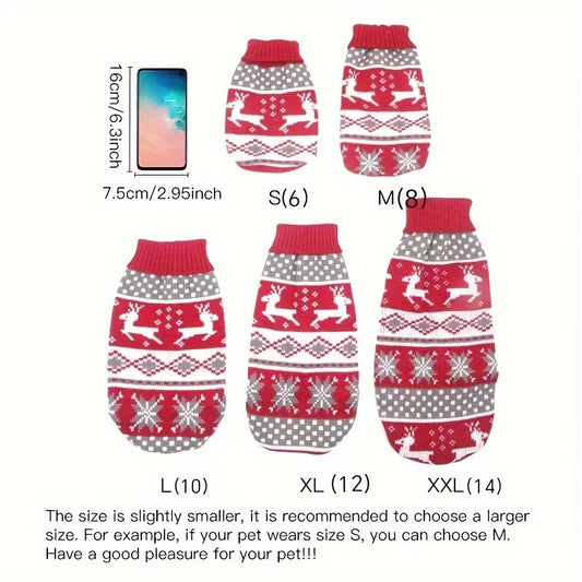 Knitted Christmas Pet Sweater for Small Dogs & Cats