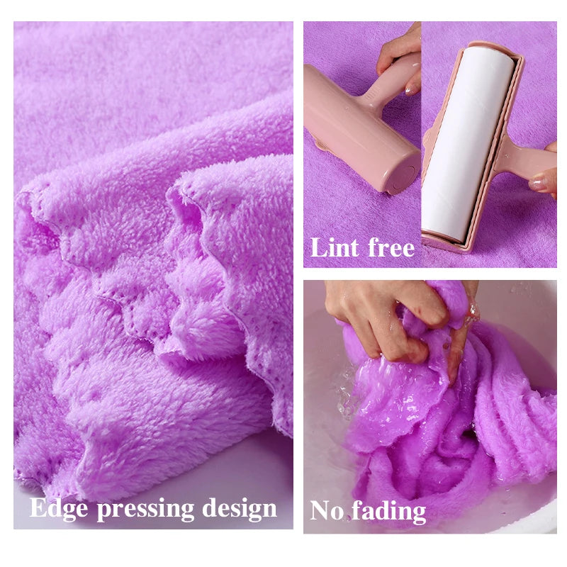 2-Piece Coral Fleece Bath Towel Set – Bath Towel & Hand Towel